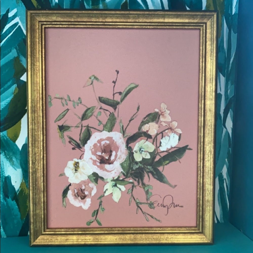 Mauve Floral Framed Wall Canvas